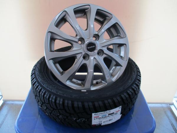 4本SET 中古ホイール ブリヂストン バルミナT10 新品 ヨコハマ ジオランダー X-AT G016 2026年製 155/65R14インチ 78/75Q LT スーパーキャリイ キャリイ 軽トラ｜タイヤショップトレッド