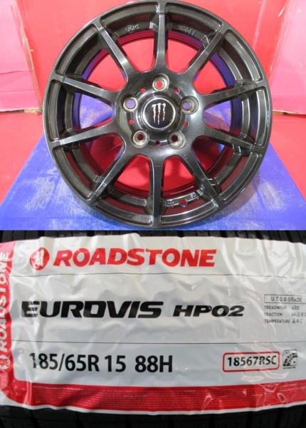 4本SET 中古ホイール MID シュナイダーSTAG 6.0J+45 5H-114.3 新品サマータイヤ ロードストーン EUROVIS HP02 2026年 185/65R15インチ GB5~ GT系 フリード エアー クロスター｜タイヤショップトレッド