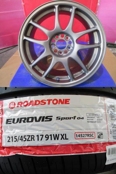 4本SET 中古ホイール WORK EMOTION CR Kai 7.0J+47 5H100 新品サマータイヤ ロードストーン EUROVIS SPORT04 2026年 215/45R17インチ 210系 カローラ セダン 210系 カローラツーリング｜タイヤショップトレッド