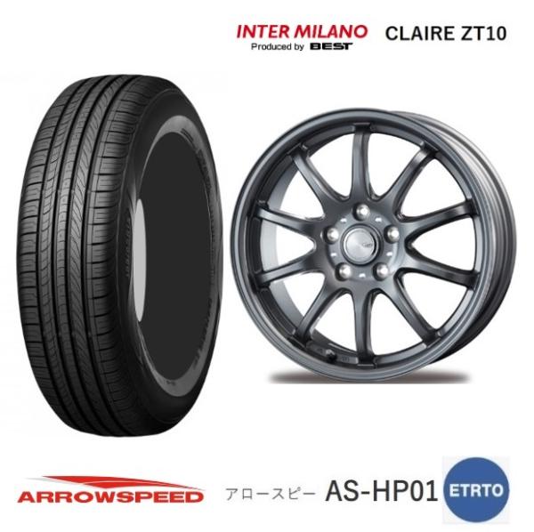 新品4本SET インターミラノ クレールZT10 6.5J+53 5H-114.3 アロースピード HP01 2025年 215/65R16インチ RT系 クロスロード J200 ラッシュ RR エリシオン｜タイヤショップトレッド