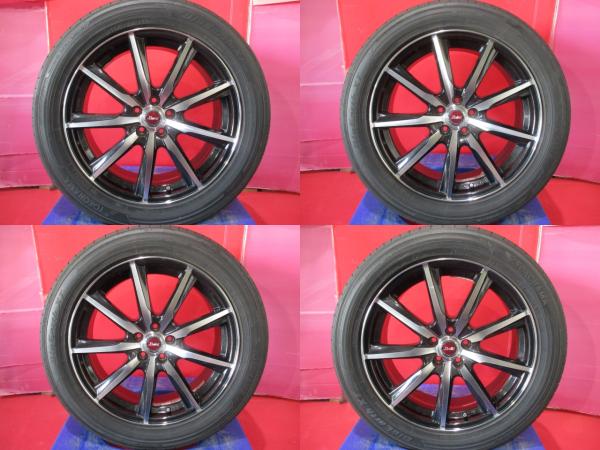 限定1台 XV フォレスター レガシィアウトバック 中古ホイール中古タイヤ4本セット B-win 18 7.5 +48 5H100 YH AE61 225/55R18 夏|タイヤショップトレッド