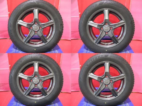 限定1台 スイフト 中古ホイール中古タイヤ4本セット ブリヂストン TOPRUN 15 5.5 +52 4H100 BS VRX3 175/65R15 冬タイヤ｜タイヤショップトレッド
