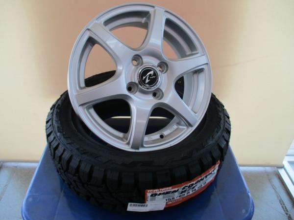 4本SET 中古ホイール WEDS トレファー 新品タイヤ トーヨー オープンカントリーRT 2025年 155/65R14インチ LA650系 タントファンクロス ミライース ムーヴキャンバス|タイヤショップトレッド