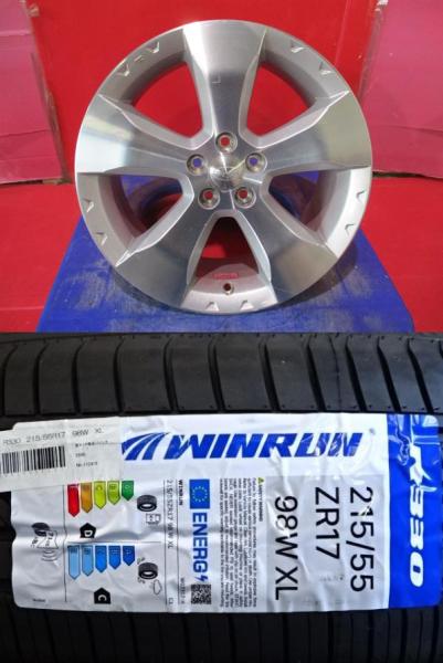 4本SET 中古ホイール スバル フォレスター 純正 7.0J+48 5H-100 新品サマータイヤ ウィンラン R330 215/55R17インチ SG5系 BP系 レガシィアウトバック｜タイヤショップトレッド