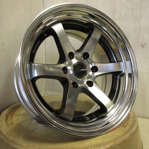 新品1本 カズキオート 舞杏 KBレーシング2 18*9J+15 139.7 6H ブラックポリッシュ ハイエース