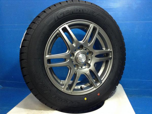 4本set 195/65R15 2025年製 新品スタッドレスタイヤ 中古ホイール付き レイシア 15インチ 6.0J +43 ５穴 PCD114.3 セレナ アコードCL7, CL8, CL9 アクセラBK3P, BK5P, BKEP ステップワゴンRK1, RK2, RK3, RK4, RK5, RK6, RK7 等に 冬タイヤ 雪用 スノータイヤ 195/65-15