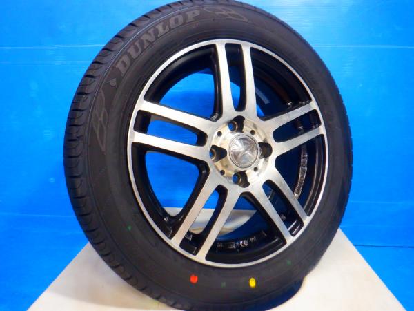 4本set 185/60R15　新品サマータイヤ ダンロップEC204 中古ホイール ENKEI ZOLF 15インチ アクア カローラアクシオ カローラフィールダー ベルタ ヴィッツ インサイト フィットシャトル スイフト スプラッシュ 等に！ 夏タイヤ ラジアルタイヤ エコタイヤ ノーマルタイヤ