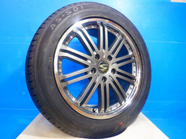4本set 215/55R17 オデッセイ RA系 RB系 RC系 ヴェゼル RU系 ティアナ WR-V 等に 新品 サマータイヤ アロースピード 215/55-17 中古アルミホイール S-HOLD 17インチ 7.0J+55 5穴 PCD114.3 タイヤホイールセット 夏タイヤ｜タイヤショップトレッド