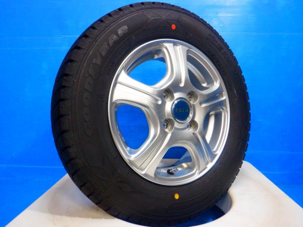 中古4本set 145/80R13 国産スタッドレスタイヤ グッドイヤー ICENAVI6 アルミホイール FEID 13インチ 4H100 スターレット モコ ピクシススペース NBOX AZワゴン キャロル フレアワゴン ルクラ MRワゴン アルト スペーシア ワゴンR タント ミラココア ムーヴラテ
