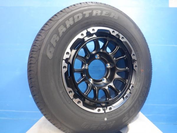 4本set ジムニーシエラ JB74W 195/80R15 新品 アルミホイール VENES SUV M7 15インチ 6.0J+0 5穴 PCD139.7 中古 バリ溝 サマー タイヤ ダンロップ GRANDTREK AT3 195/80R15 2023年製