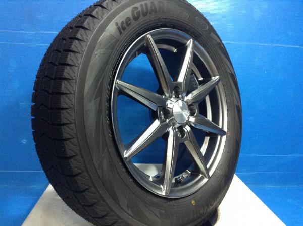(新品スタッドレス4本セット)Humanline HS08 15x5.5J+43 4H100 + ヨコハマ ice GUARD7 iG70 185/65R15 新型アクア bB ウイングロード ティーダ E12ノート デミオ 等 各