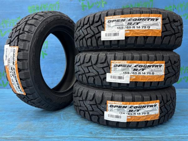 人気のゴツゴツタイヤ デリカミニ eKクロス スペーシアベース 155/65R14 新品サマータイヤ 4本セット トーヨー オープンカントリー R/T 155/65/14 75Q 2025年製 14インチ 夏タイヤ 庄 タント ウェイク N-BOX サクラ デイズ ルークス｜タイヤショップトレッド 33,020円