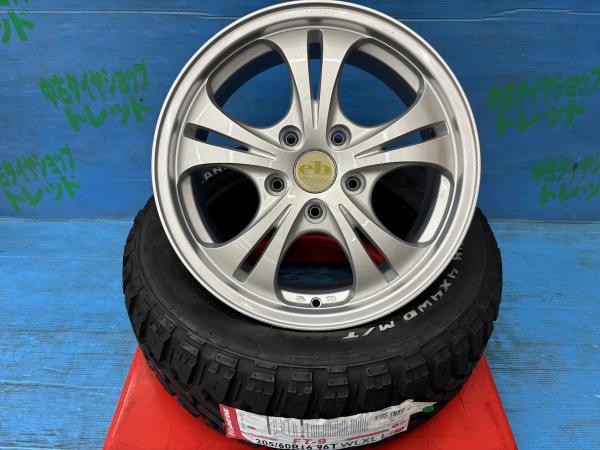 ステップワゴン ストリーム カスタム用 ゴツゴツタイヤ 205/60R16 サマータイヤアルミ4本セット 新品夏タイヤ ナンカン FT-9 M/T ホワイトレター 205/60/16 96T 2021年製 中古アルミ マナレイ ユーロバイン 16インチ 7.0J+53 5H PCD114.3 夏タイヤ 庄 ビアンテヴォクシーノア