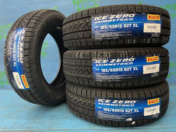 アクア シエンタ ノート 185/65R15 新品スタッドレスタイヤ4本セット ピレリ アイスゼロアシンメトリコ 185/65/15 92T XL 2025年製 15インチ 冬タイヤ 庄 MAZDA2 フリード デミオ ポロ