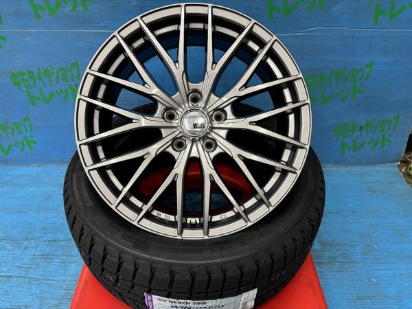 アルファード ヴェルファイア エルグランド 235/50R18 新品スタッドレスタイヤアルミ 4本セット 冬タイヤ ネクセン ウィンガードアイス SUV 235/50/18 97Q 2025年製 アルミ TREAD VENES FS01 HPSL 18インチ 7.5J+40 5H PCD114.3 冬タイヤ 庄