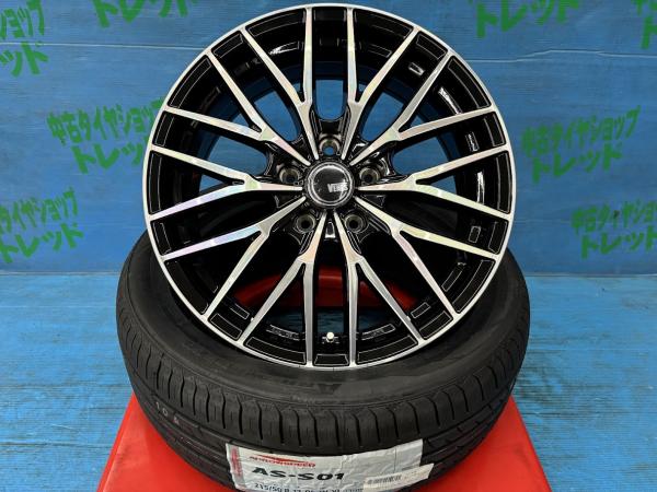 プリウスα リーフ ジェイド 215/50R17 新品サマータイヤアルミ 4本セット 夏タイヤ アロースピード AS S01 215/50/17 95W XL 2026年製 アルミ TREAD VENES FS01 BKP 17インチ 7.0J+38 5H PCD114.3 夏タイヤ 庄 メビウス SAI インサイト｜タイヤショップトレッド