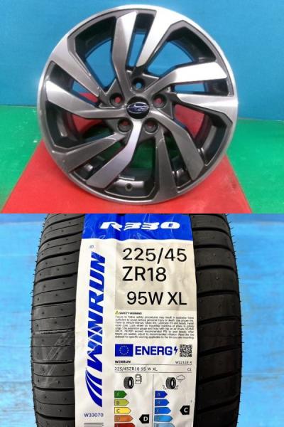 4本セット 夏タイヤホイール SUBARU スバル LEVORG レヴォーグ 純正 18インチ アルミホイール WINRUN ウィンラン R330 225/45R18 95W 庄 225/45/18 225-45-18 サマータイヤ VM4 VMG VN5 VNH LEVORG SUBARU