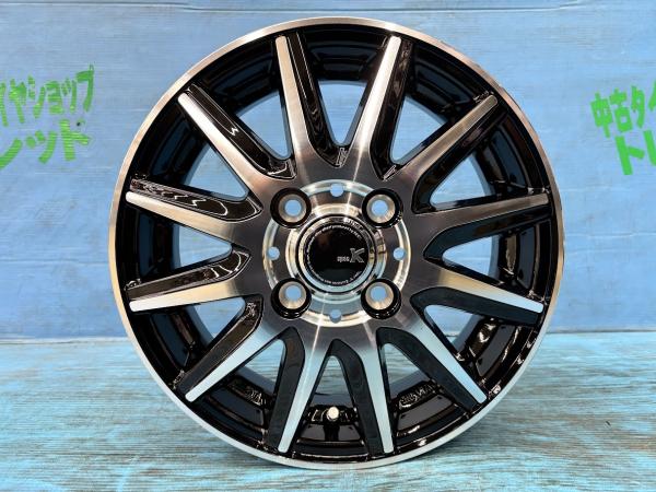 モコ アルト ライフ 新品13インチ アルミホイール 4本セット ベスト スペック-K BKP 13インチ 4.0B+43 4H PCD100 ホイール単品 庄 ブラックポリッシュ セルボ ラパン ゼスト eKワゴン ワゴンR｜タイヤショップトレッド