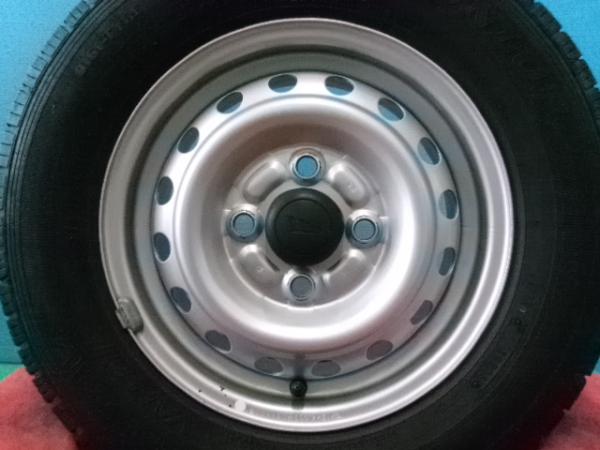 中古 ダイハツ　ハイゼットカーゴ 純正 スチールホイール 12インチ 4.0J +40 4H100 中古 夏タイヤ ダンロップ エナセーブVAN01 145/80R12 80/78N 4本セット 庄 145/80/12 145-80-12 中古サマータイヤセット S710V S700V S331V｜タイヤショップトレッド