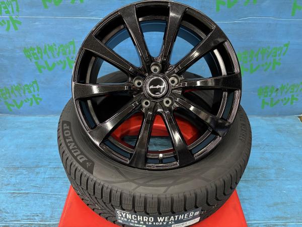 ハリアー アウトランダー デリカD：5 225/55R18 新品オールシーズン タイヤアルミ 4本セット タイヤ ダンロップ シンクロ ウェザー 225/55/18 102V XL 2026年製 アルミ マルカ ユーロスピードG10 MBK 18インチ 7.5J+38 5H PCD114 庄 デリカD：5 エクリプスクロス｜タイヤショップトレッド