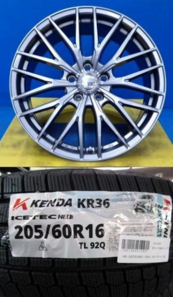プリウスα SAI ジューク ジェイド 新品　VENES 16インチ 6.5J +38 5H114.3 海外 冬タイヤ ケンダ 205/60R16 冬用 別｜タイヤショップトレッド