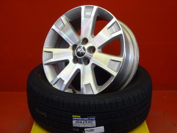 夏物セールだ値 デリカD5 アウトランダー 225/55R18 夏タイヤアルミセット 中古純正 18X7.0 +38 5H114.3 新品2024年製 ダンロップグラントレックPT5 日本製 夏用タイヤ CV1W CV2W CV4W CV5W GG2W GG3W GF7W GF8W 225/55-18 225-55-18