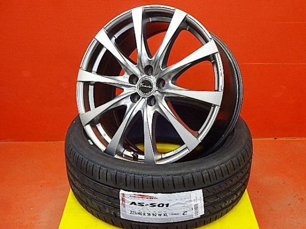 夏物SALE インプレッサスポーツ G4 225/40R18 夏タイヤアルミセット 中古 18X7.5 +53 5H100 新品 2025年製 アロースピードAS-S01 GT2 GT3 GT6 GT7 GK2 GK3 GK6 GK7 225/40-18 225-40-18 スバルインプレッサG4 GTインプレッサスポーツ 47,880円
