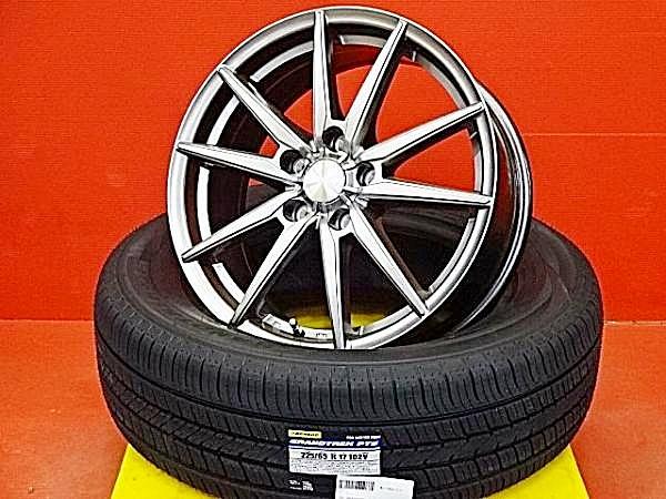 夏支度応援 30 60ハリアー 50RAV4 225/65R17 新品夏タイヤアルミセット 17X7.0 +38 5H114.3 2024年製 ダンロップグラントレックPT5 ACU35W ASU60W ASU65W AVU65W GSU35W MCU35W ZSU60W ZSU65W AXUH80 AXUH85 MXUA80 MXUA85 225-65-17 MXAA54 MXAA52 AXAH54 AXAH52|タイヤショップトレッド