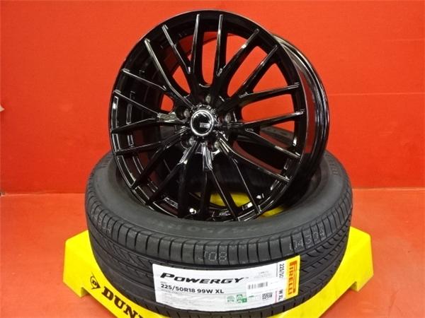 夏物カッコいい値 C-HR エスティマ 225/50R18 新品夏タイヤアルミセット 18X7.5 +48 5H114.3 2025年製 ピレリPOWERGYパワジー NGX10 NGX50 ZYX10 ZYX11 ACR50W ACR55W AHR20W GSR50W GSR55W アテンザ GJ2AP GJ2FP GJ5FP GJEFP 225-50-18