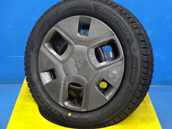 冬支度終盤 新型EKスペース 155/65R14 スタッドレスホイールセット 純正鉄 14X4.5 +46 4H100 新品 2025年製 ブリヂストンブリザックVRX3 日本製 冬用タイヤ BA1A BA5A B11A B34A B35A B37A B38A B34W B35W B37W B38W 155/65-14 155-65-14