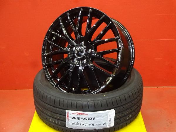 夏カッコいい値 30 50プリウス 215/45R17 新品夏タイヤアルミセット 17X7.0 +48 5H100 2025年製 アロースピード AS-S01 ZVW30 ZVW50 ZVW51 ZVW55 ZVW35 ZVW52 CT ZWA10 215/45-17 215-45-17