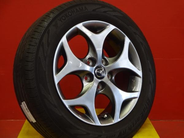 マツダ ビアンテ 205/60R16 中古夏タイヤアルミ付 マツダ純正 16x6.5 50 5H114.3 2022年製 ヨコハマブルーアースRV03 日本製 深溝 8分山 4本セット ビアンテ純正 CC3FW CCEAW CCEFW CCFFW マツダ純正 16インチ サマータイヤ 205-60-16 中古セット 夏用タイヤ