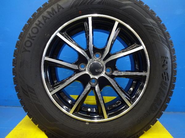 冬タイヤホイールセット 中古 社外アルミ 14x5.5 +43 4H100 冬タイヤ 185/70R14 ヨコハマ アイスガード IG60 2021年製 国産 スタッドレス 4本セット 冬用 ノート フリード 185-70-14 14インチ E12 E12改 HE12 NE12 SNE12 GB3 GB3改 GB4 GP3 31,200円