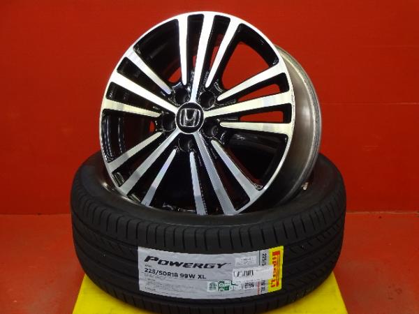 夏物準備応援セール オデッセイ エリシオン 225/50R18 夏タイヤアルミセット 中古純正 18X7.0 +55 5H114.3 新品 2025年製ピレリPOWERGYパワジー RC1 RC2 RC4 RC5 RR1 RR2 RR3 RR4 RR5 RR6 ヴェゼル RU1 RU2 RU3 RU4 225/50-18 225-50-18 オデッセイ純正ホイール