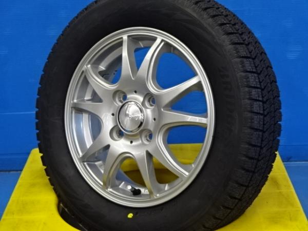 冬最終セール ルークス ライフ 155/65R13 スタッドレスアルミ付 中古13-4.0 +45 4H100 新品 2023年製ブリヂストンブリザックVRX2 日本製 冬用タイヤ ML21S JC1 JC2 ゼスト JE1 JE2 パレット MK21S 155/65-13 155-65-13|タイヤショップトレッド