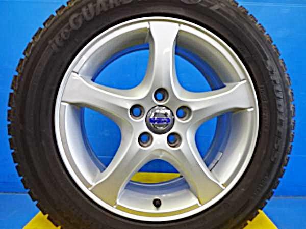 ボルボS60/V60 中古スタッドレスアルミ付 215/55R16 2014年製 ヨコハマアイスガード5 IG50 7分山 純正良品16x7.0 +50 5H108 おまけスタッドレス 4本セット FB4164T 215-55-16 93Q 純正戻し 215/55-16 ボルボ純正ホイール 16インチ