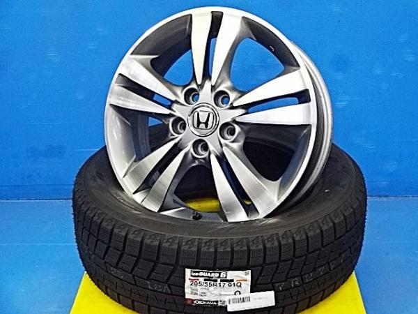 冬準備応援 ストリーム 205/55R17 スタッドレスアルミ付 中古純正 17X6.0 +55 5H114.3 新品 2024年製 ヨコハマアイスガード6 IG60 日本製 RN6 RN7 RN8 RN9 205/55-17 205-55-17 ストリーム純正アルミホイール|タイヤショップトレッド