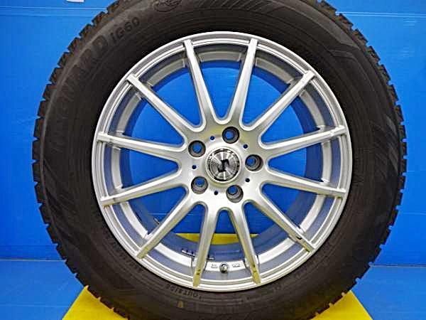 エクストレイル アルファード 冬タイヤアルミセット 中古 社外アルミ 17x7.0 +40 5H114.3 冬タイヤ 225/60R17 ヨコハマ アイスガード IG60 国産 2024年製 4本 AGH30W AGH35W AYH30W NT31 T31 TNT31 アウトランダー CW5W CW6W GF7W GF8W 17インチ スタッドレス 深溝 9分山｜タイヤショップトレッド