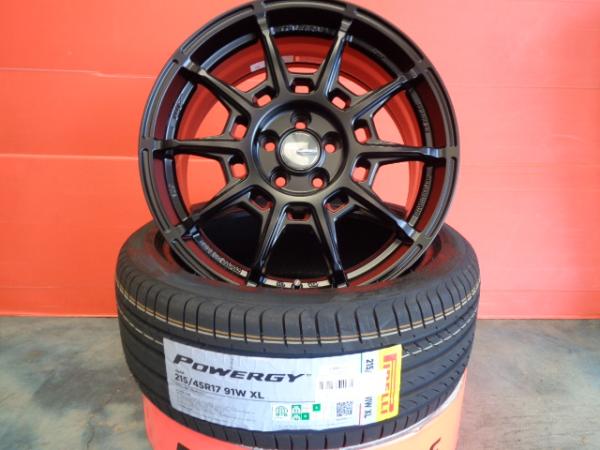送料無料 215/45R17 ピレリ POWERGY AME GARELNA REFINO 17インチ 7.5J +45 5H100 新品 サマータイヤ ホイール 86 BRZ プリウス 2022-23年製 ZN ZD 30系 50系 10系 ビッグキャリパー対応｜タイヤショップトレッド