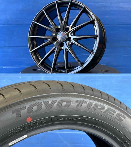 4本 225/55R19 エクストレイル T31 T32 TOYO プロクセス スポーツ 新車外し ウェッズ ヴェルバ 19インチ 7.5J +35 5穴 PCD 114.3 ガンメタ 夏タイヤ ホイールセット 純正装着タイヤ