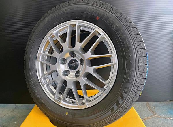スタッドレス 4本 レクサスLBX 225/60R17 ダンロップ ウィンターマックス WM03 Weds Delmore LCS R14球面 17インチ 7J +40 5H114.3 ハイパーシルバー