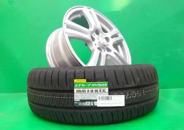 中古 ジョーカー 16インチ 6.5J +40 5H114.3 新品 ダンロップ RV505 205/60R16 4本 セット トヨタ アベンシスワゴン ハイブリッド ホンダ スパーダ eHEV 日産 マツダ セダン ファストバック 205/60/16 205/60-16 妻|タイヤショップトレッド