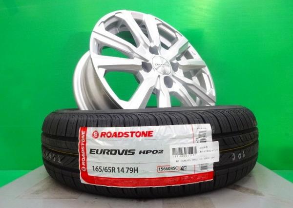 新品 Devotion 14インチ 5J +34 ROADSTONE 165/65R14 4本 セット トヨタ ダイハツ スバル TANK ROOMY 2WD 4WD シルバー ホイール タイヤ アルミ M900 M910 M700 M710 175/55R15|タイヤショップトレッド