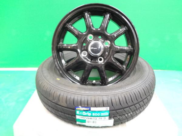 新品ホイール サマータイヤセット 軽自動車用 13インチ エコタイヤ EG02 155/70R13 4本 RC-10 4.0J +45 4H100 ブラック 組込発送 送料無料|タイヤショップトレッド