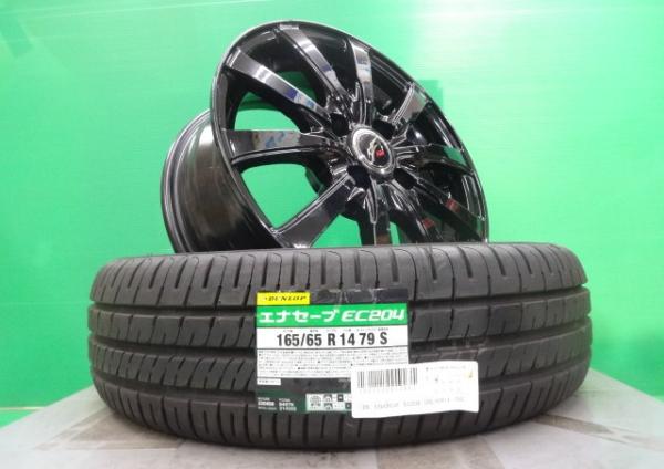 中古 FANG 14インチ 5.5J +38 4H100 新品 ダンロップ EC204 165/65R14 4本 セット トヨタ TANK ROOMY ダイハツ スバル 2WD 4WD 夏 M900 M910 M700 M710 165/65/14 165/65-14 下妻 28,875円