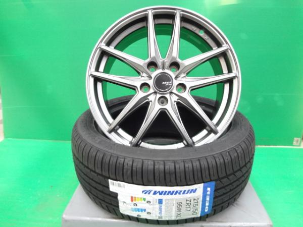 プリウスアルファ リーフ 17インチ 中古ホイール 新品タイヤSET 輸入品 ウインラン R330 215/50R17 JP550 7.0J +48 5H114.3 4本 組込発送 程度良好 下妻 45,045円