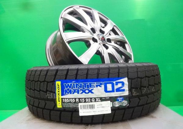 中古 FANG 15インチ 新品 ダンロップ ウインターマックス 185/65R15 4本 セット スタッドレス 国産 DUNLOP 冬 スノー タイヤ ホイール 185/65/15 185/65-15 トヨタ ハイブリッド スバル 2WD 4WD 下妻｜タイヤショップトレッド