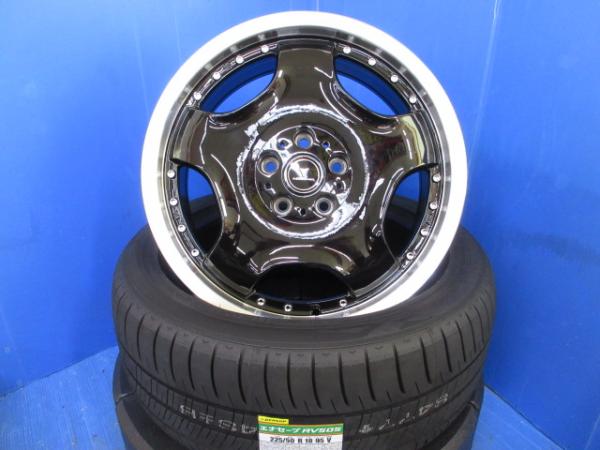 トヨタ カローラクロス 4本セット 新品 WEDS ノヴァリス ブラック ディッシュ アルミホイール 18インチ 5穴 PCD114.3 低燃費 ダンロップ エナセーブ RV505 夏タイヤ 225/50R18 タイヤアルミホイールセット｜タイヤショップトレッド