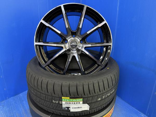 トヨタ 30系 ヴェルファイア 18インチ 黒 アルミホイール 5穴 PCD 114.3 新品 ダンロップ エナセーブRV505 ノーマル 夏用タイヤ 235/50R18 アルファード 黒色 黒系 アルミ ホイール ホイル 5H PCD114.3 DL エナセーブ RV505 ノーマルタイヤ 夏 夏タイヤ 夏用 RV RVタイヤ