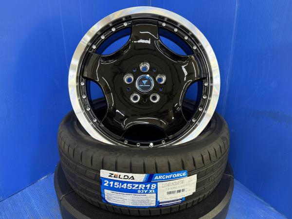 90系 ヴォクシー ノア ハイブリッド 4本セット 新品 WEDS ノヴァリス ブラック ディッシュ アルミホイール 18インチ 5穴 PCD114.3 サマー 夏タイヤ 215/45R18 タイヤアルミホイールセット インチアップ